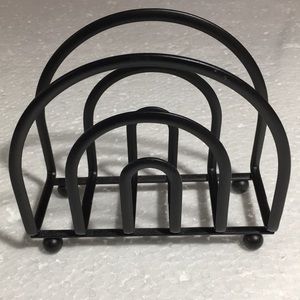 BLACK BRUSHED METAL NAPKIN HOLDER